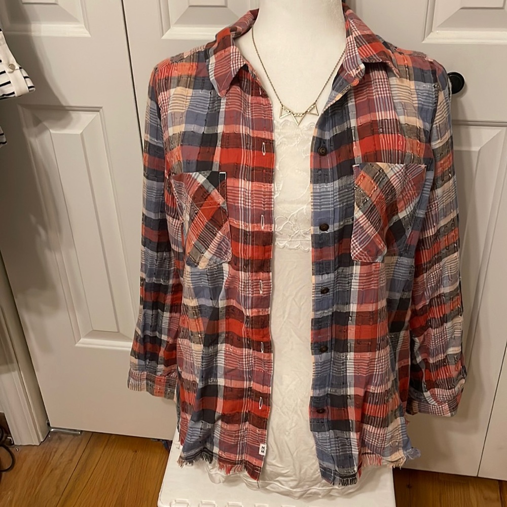 Melrose and Market plaid top